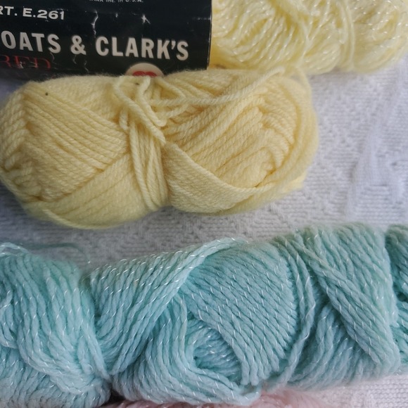 Vintage Coats And Clark Yarn Red Heart Baby Wool Nylon Pompadour Lot Color 802 - Picture 9 of 16